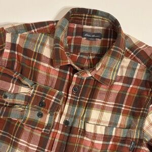 Eddie Bauer Men's Multicolor Flannel Button Down Shirt